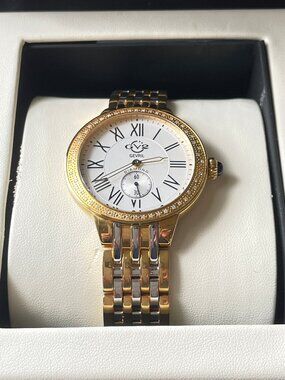 GV2 Gevril Astor Limited Edition Two-Tone Silver Gold Swiss Watch Diamonds